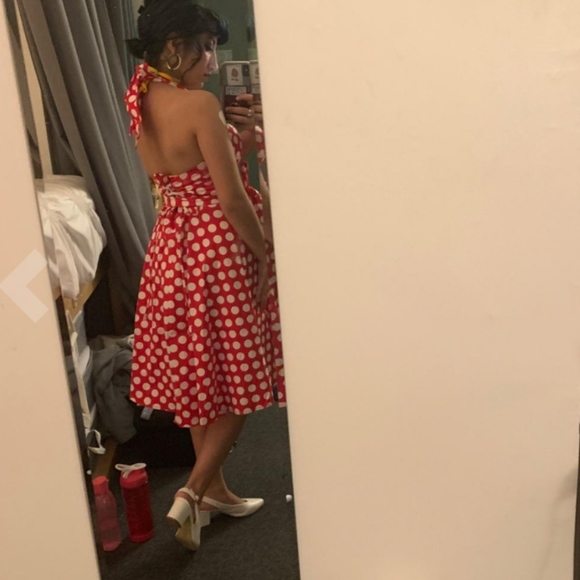 Women's dress polka audrey dress 1950's vintage - Picture 7 of 8